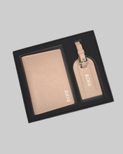 Load image into Gallery viewer, Eleanor Luggage Tag + Passport Holder Taupe