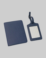 Load image into Gallery viewer, Heirloom Luggage Tag + Passport Holder Navy