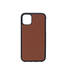 Load image into Gallery viewer, Brown PU Saffiano Leather iPhone 14 Pro Case