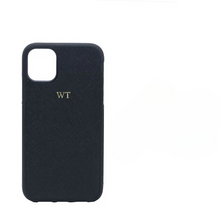 Load image into Gallery viewer, Black PU Saffiano Leather iPhone 14 Pro Max Case