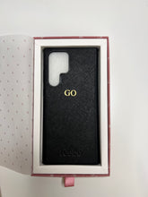 Load image into Gallery viewer, Black Saffiano Leather Phone Case