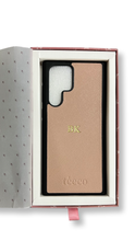 Load image into Gallery viewer, Taupe Saffiano Leather Phone Case