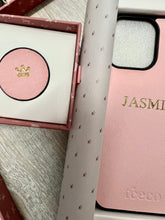 Load image into Gallery viewer, Pink Saffiano Leather Phone Case