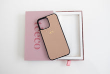 Load image into Gallery viewer, Taupe Saffiano Leather Phone Case