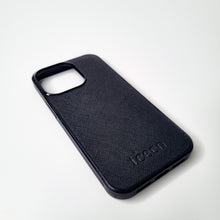 Load image into Gallery viewer, Black Saffiano Leather Phone Case