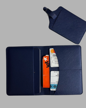 Load image into Gallery viewer, Heirloom Luggage Tag + Passport Holder Navy
