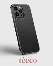 Load image into Gallery viewer, Black Saffiano Leather iPhone 15 Series Phone Case
