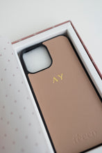 Load image into Gallery viewer, Taupe Saffiano Leather Phone Case
