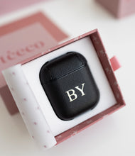 Load image into Gallery viewer, Leather Airpod Case Covers- Black
