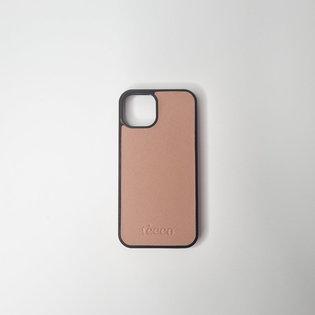 Taupe Saffiano Leather Phone Case